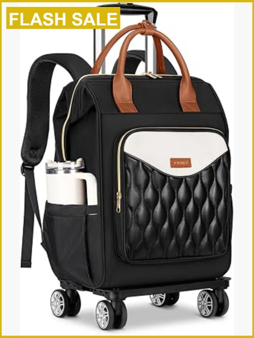 Rolling Backpack with Detachable Trolley, 15.6" Laptop, Carry On, Travel